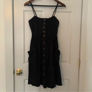 Striped Midi Dress with Buttons